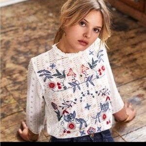 Beautifully Embroidered Sezane Blouse